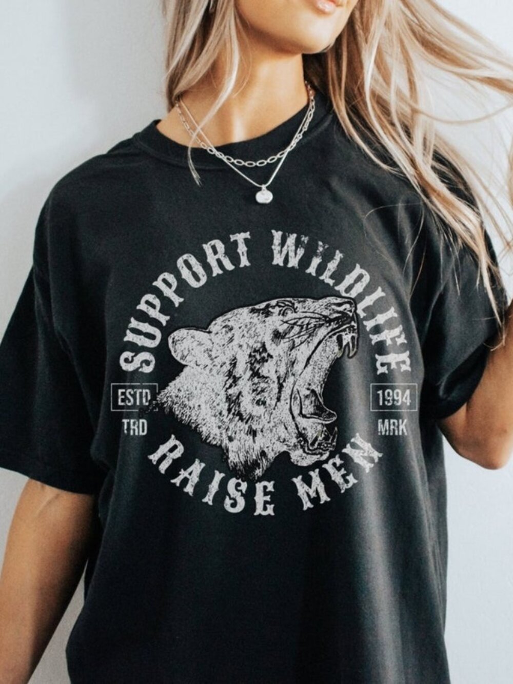 Support Wildlife Vintage Graphic Tee, Feminist Empowerment Statement